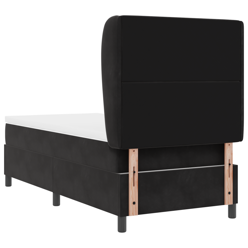 Boxspringbett mit Matratze Schwarz 90x200 cm Samt