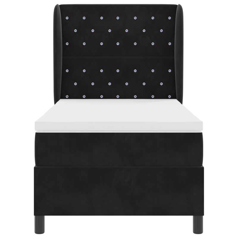 Boxspringbett mit Matratze Schwarz 90x200 cm Samt