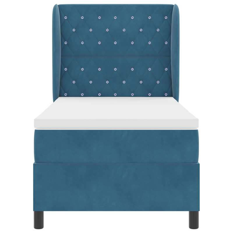 Boxspringbett mit Matratze Dunkelblau 90x200 cm Velvet