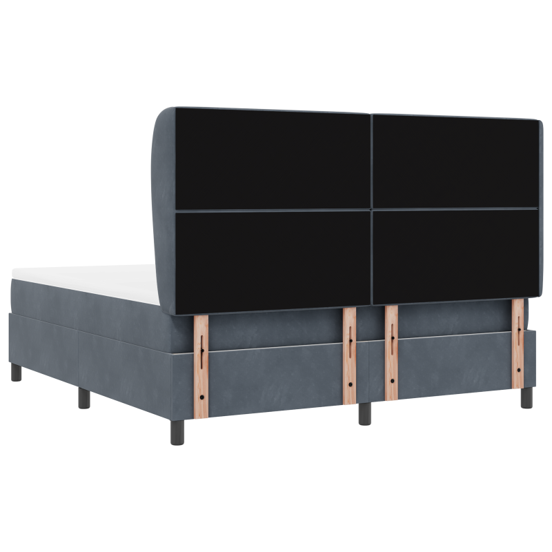 Boxspringbett mit Matratze Dunkelgrau 180x200 cm Samt