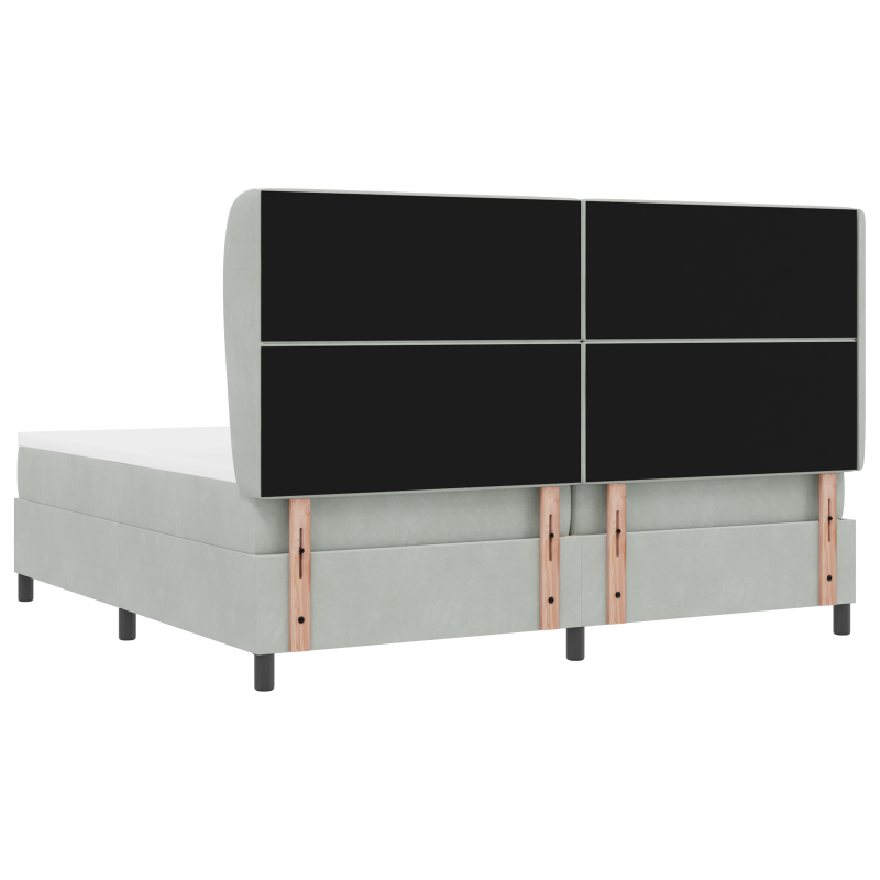 Boxspringbett mit Matratze Hellgrau 200x200 cm Samt