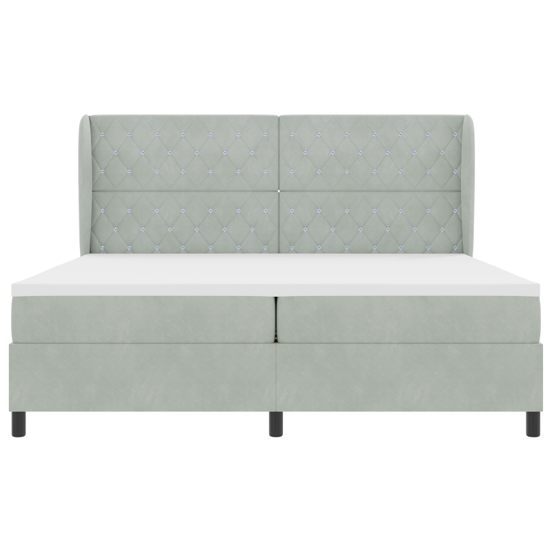 Boxspringbett mit Matratze Hellgrau 200x200 cm Samt