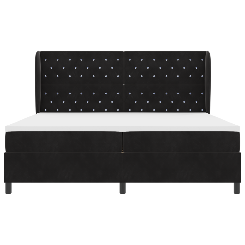 Boxspringbett mit Matratze Schwarz 200x200 cm Samt