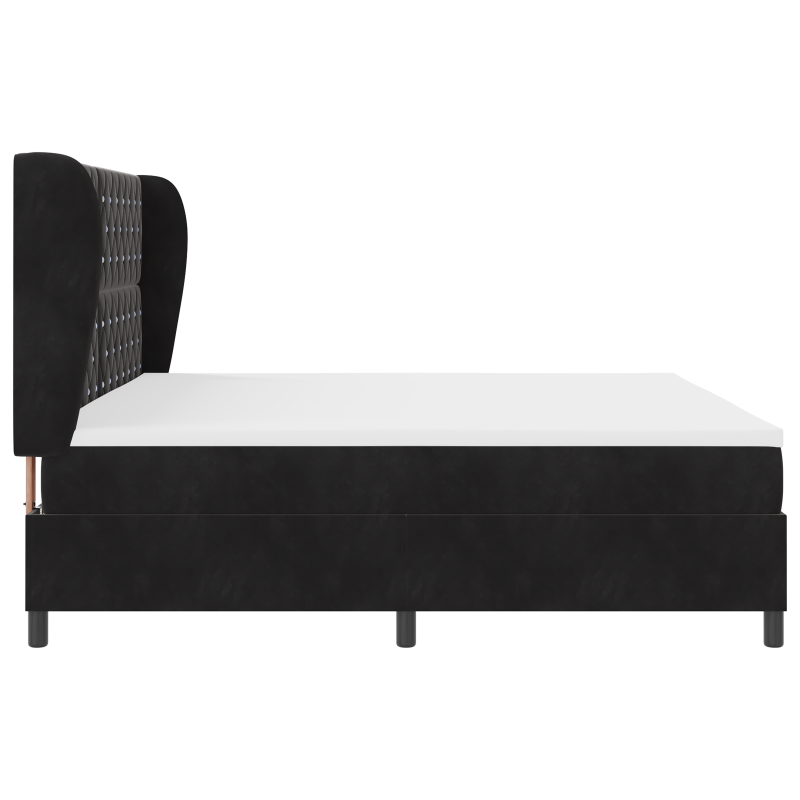 Boxspringbett mit Matratze Schwarz 200x200 cm Samt