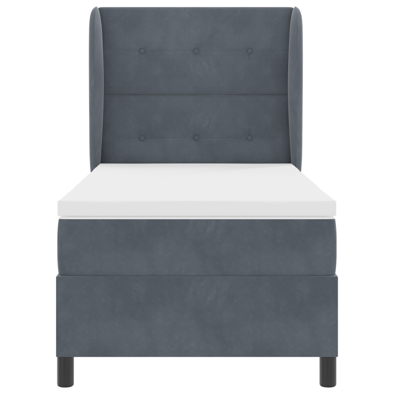 Boxspringbett mit Matratze Dunkelgrau 80x200 cm Samt
