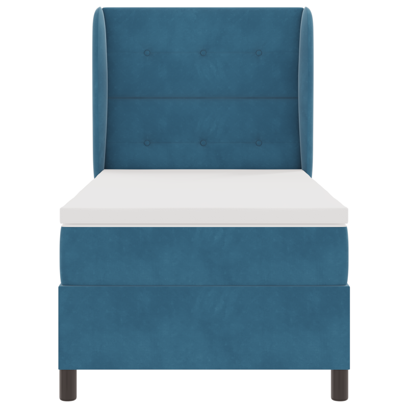 Boxspringbett mit Matratze Dunkelblau 90x190 cm Samt