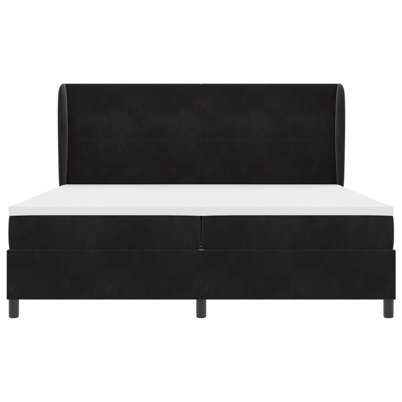 Boxspringbett mit Matratze Schwarz 200x200 cm Velours