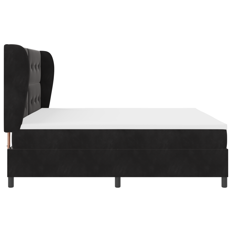 Boxspringbett mit Matratze Schwarz 200x200 cm Velours