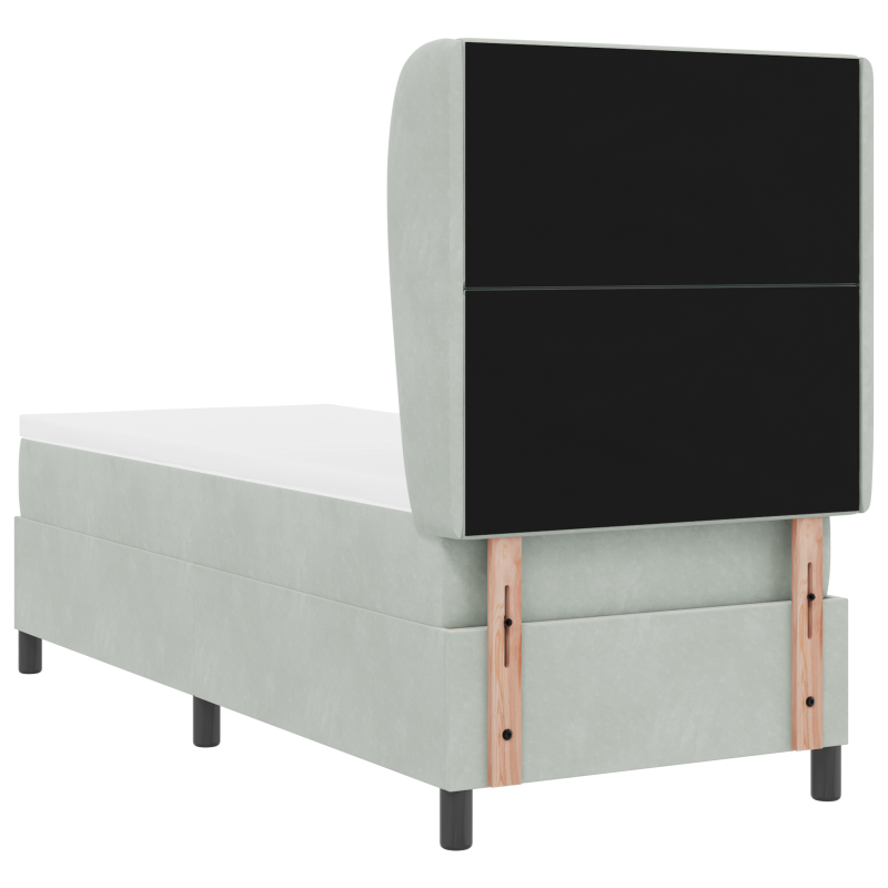 Boxspringbett mit Matratze Hellgrau 80x200 cm Samt