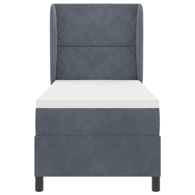 Boxspringbett mit Matratze Dunkelgrau 80x200 cm Samt