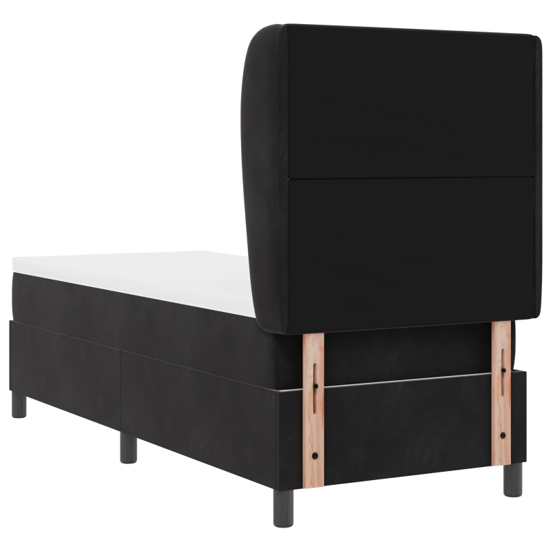 Boxspringbett mit Matratze Schwarz 80x200 cm Samt