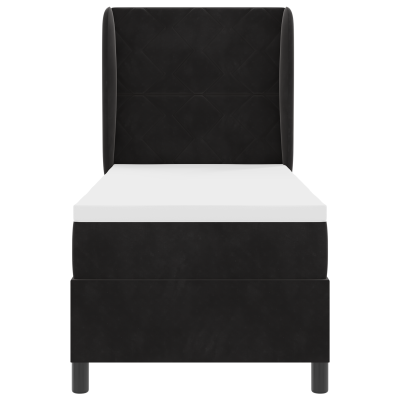 Boxspringbett mit Matratze Schwarz 80x200 cm Samt