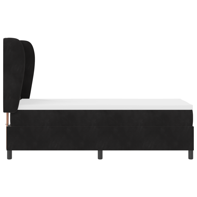 Boxspringbett mit Matratze Schwarz 80x200 cm Samt