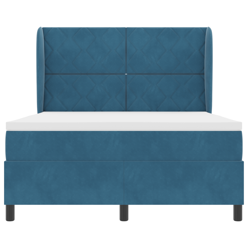 Boxspringbett mit Matratze Dunkelblau 140x190 cm Velvet