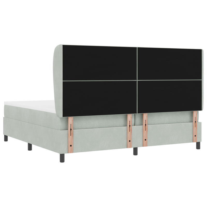 Boxspring-Bett mit Matratze Hellgrau 200x200 cm Samt
