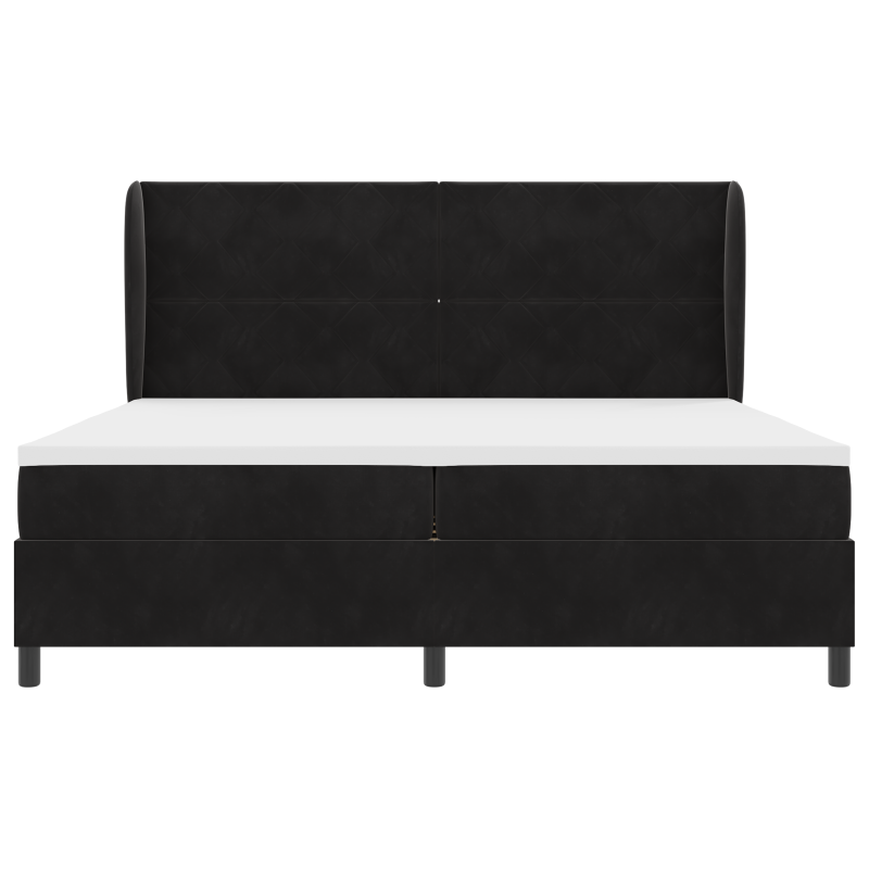 Boxspringbett mit Matratze Schwarz 200x200 cm Velvet