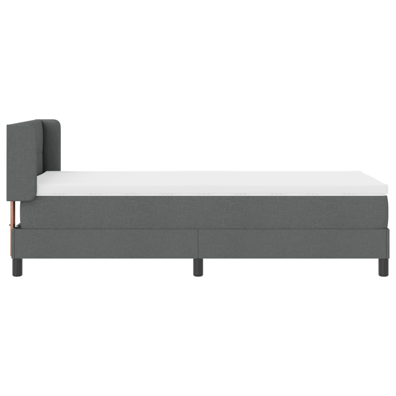 Boxspringbett mit Matratze Dunkelgrau 90x200 cm Stoff