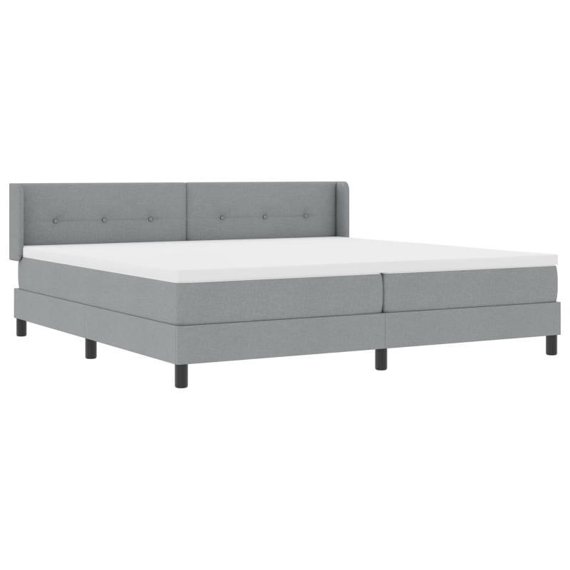 Boxspringbett mit Matratze Hellgrau 200x200 cm Stoff