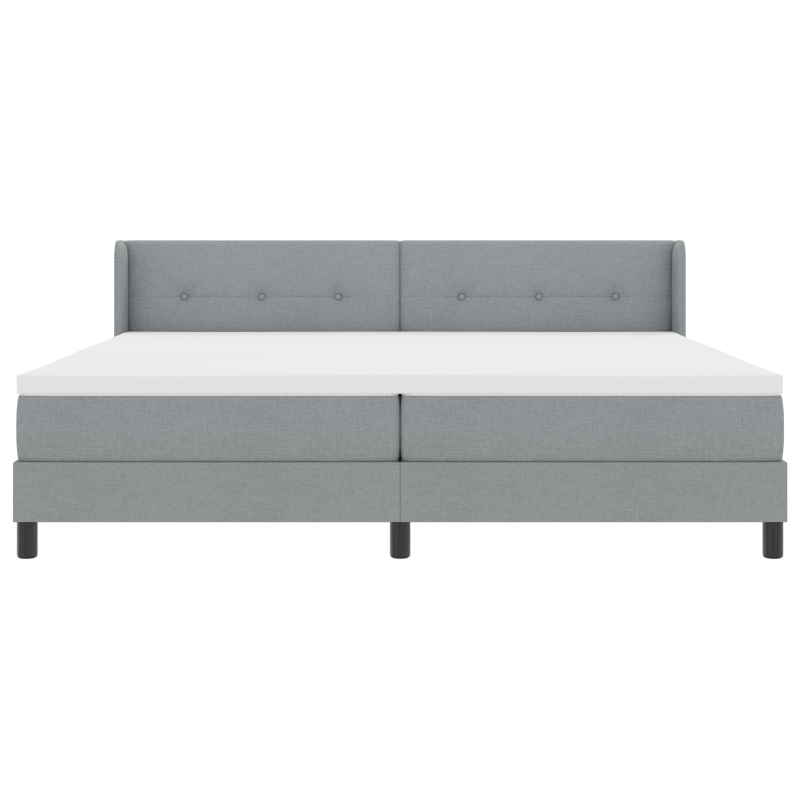 Boxspringbett mit Matratze Hellgrau 200x200 cm Stoff