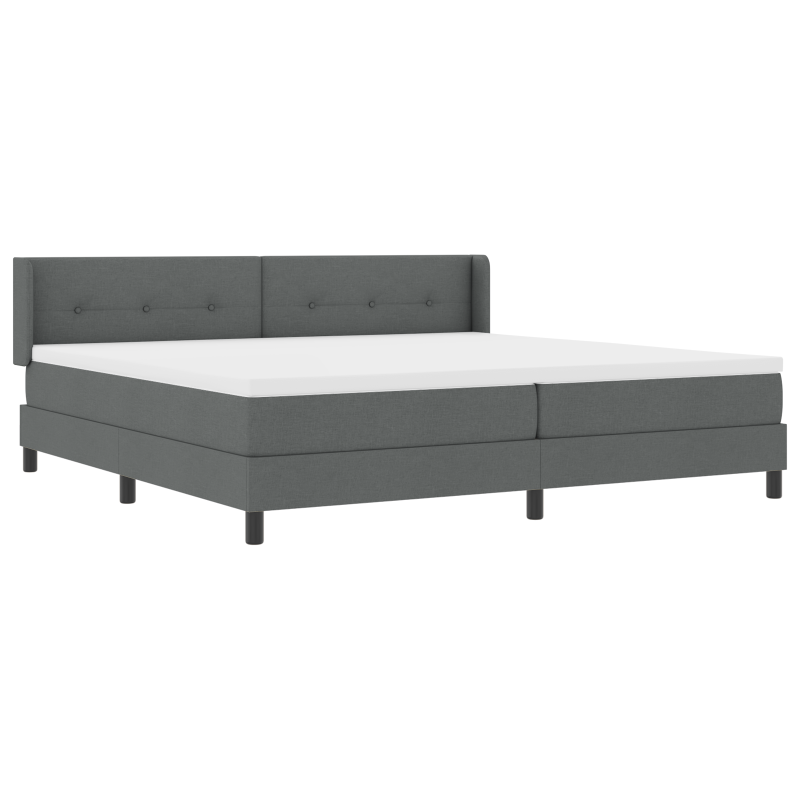 Dunkelgraues Boxspringbett mit Matratze 200x200 cm Stoff