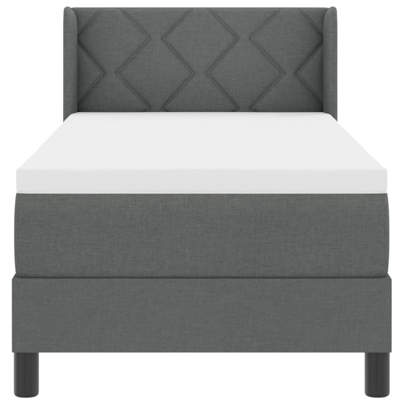 Boxspringbett mit Matratze Dunkelgrau 80x200 cm Stoff