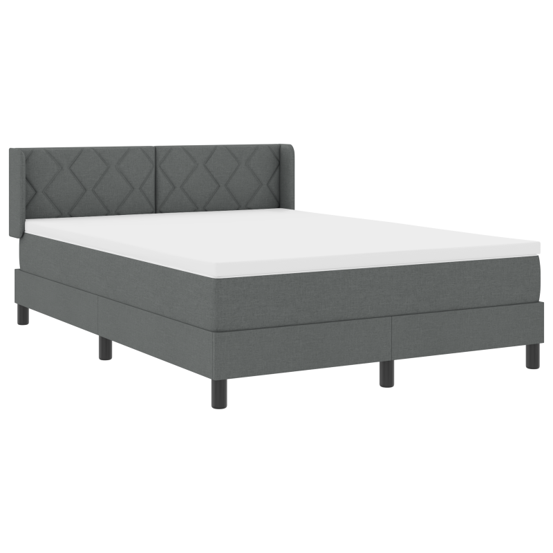 Boxspringbett mit Matratze Dunkelgrau 140x190 cm Stoff
