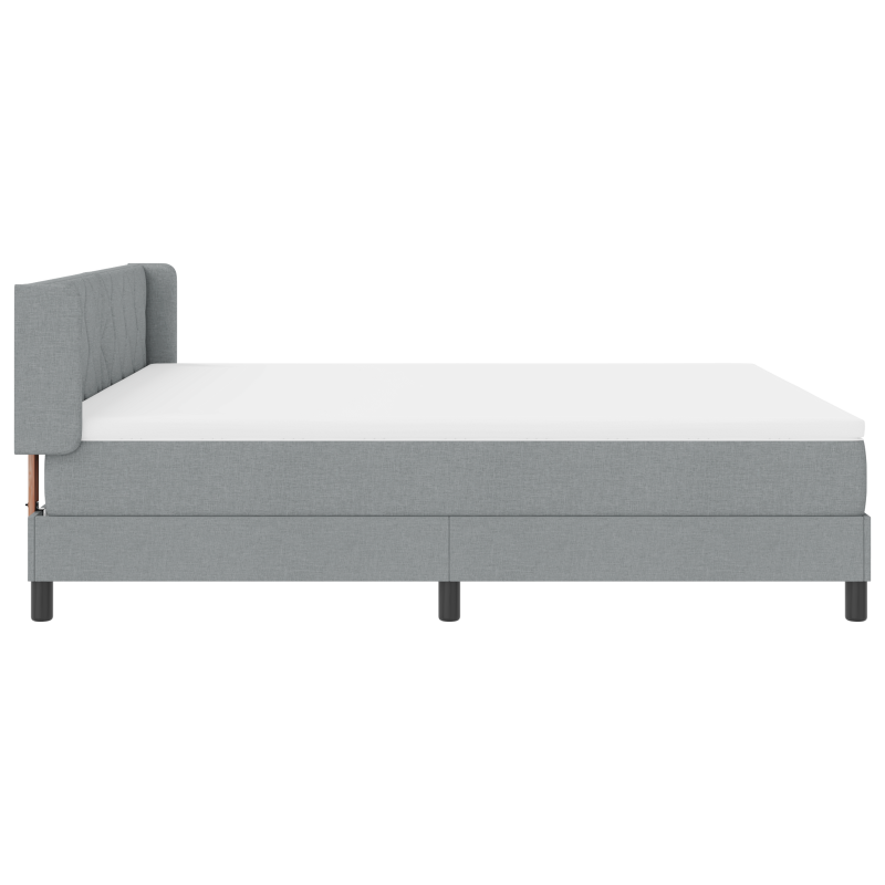 Boxspringbett mit Matratze Hellgrau 180x200 cm Stoff