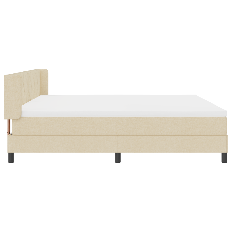 Boxspringbett mit Matratze Creme 200x200 cm Stoff
