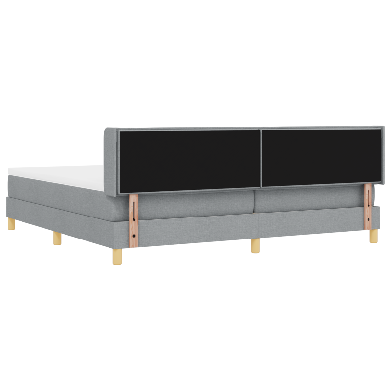 Boxspringbett mit Matratze Hellgrau 200x200 cm Stoff