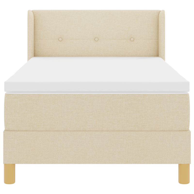 Boxspringbett mit Matratze Creme 80x200 cm Stoff