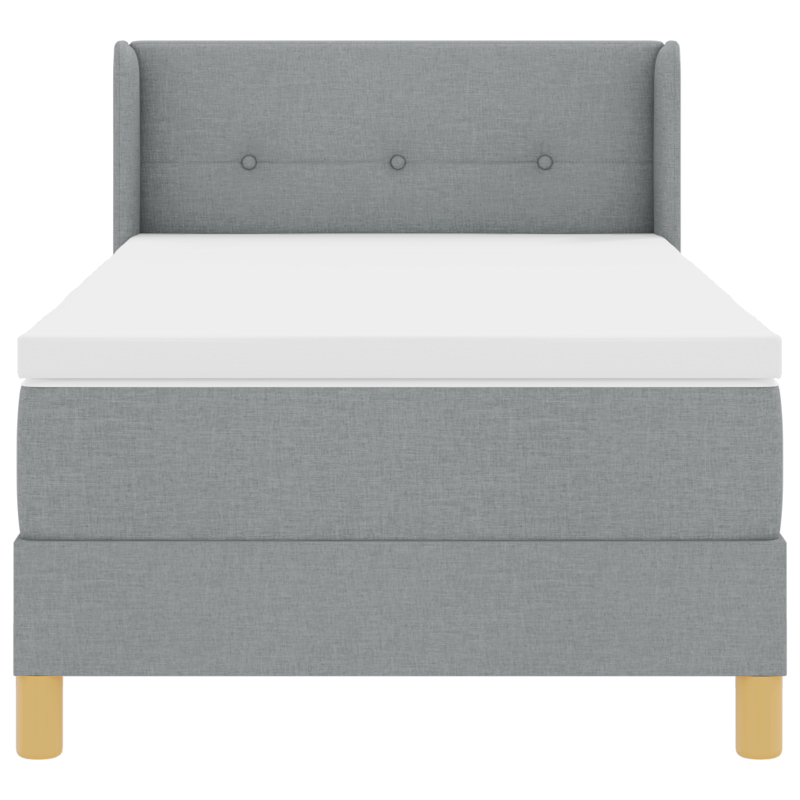 Boxspringbett mit Matratze Hellgrau 90x200 cm Stoff