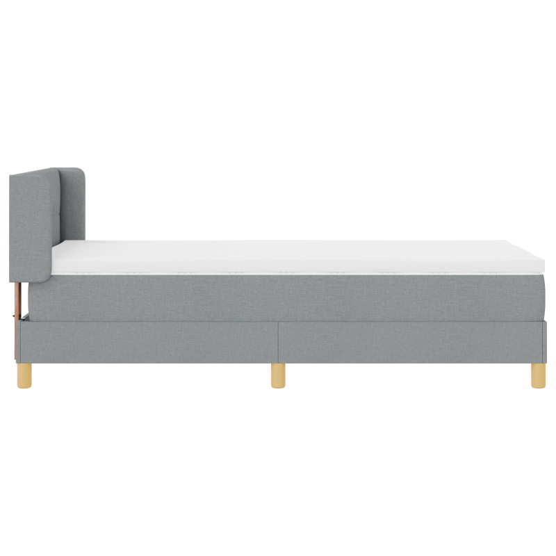 Boxspringbett mit Matratze Hellgrau 90x200 cm Stoff