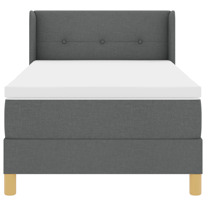Boxspringbett mit Matratze Dunkelgrau 90x200 cm Stoff