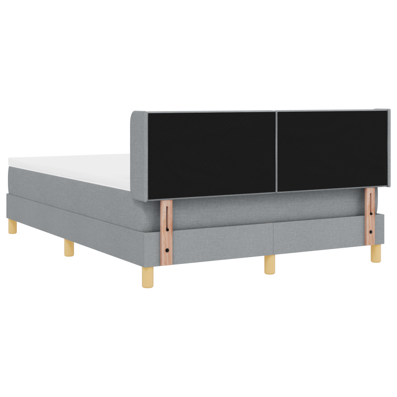 Boxspringbett mit Matratze Hellgrau 160x200 cm Stoff