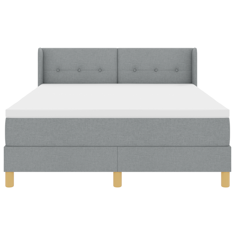Boxspringbett mit Matratze Hellgrau 160x200 cm Stoff