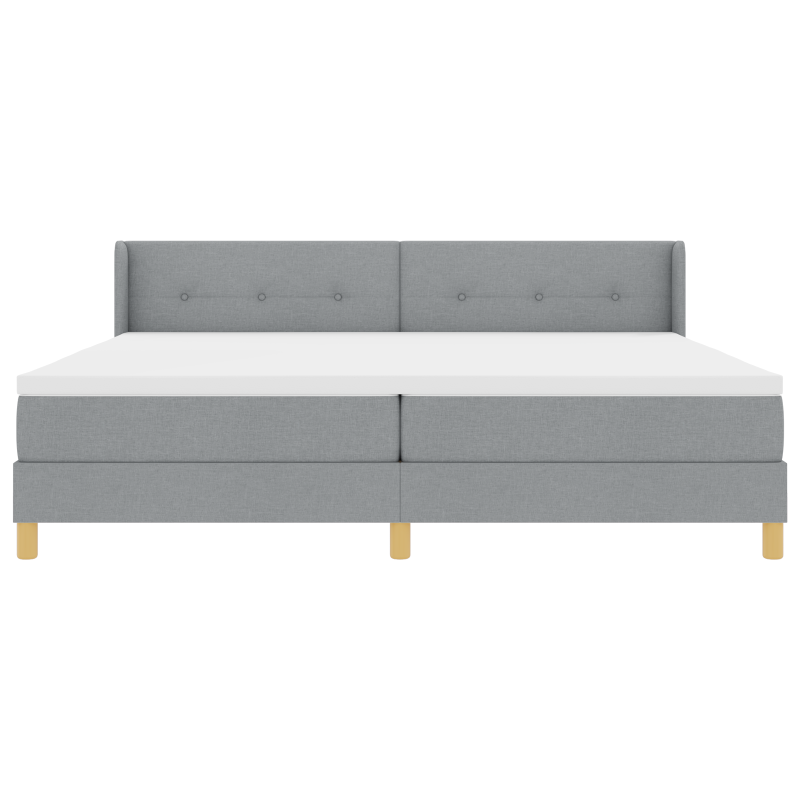 Boxspringbett mit Matratze Hellgrau 200x200 cm Stoff