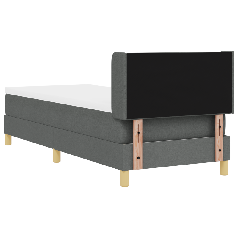 Boxspringbett mit Matratze Dunkelgrau 80x200 cm Stoff