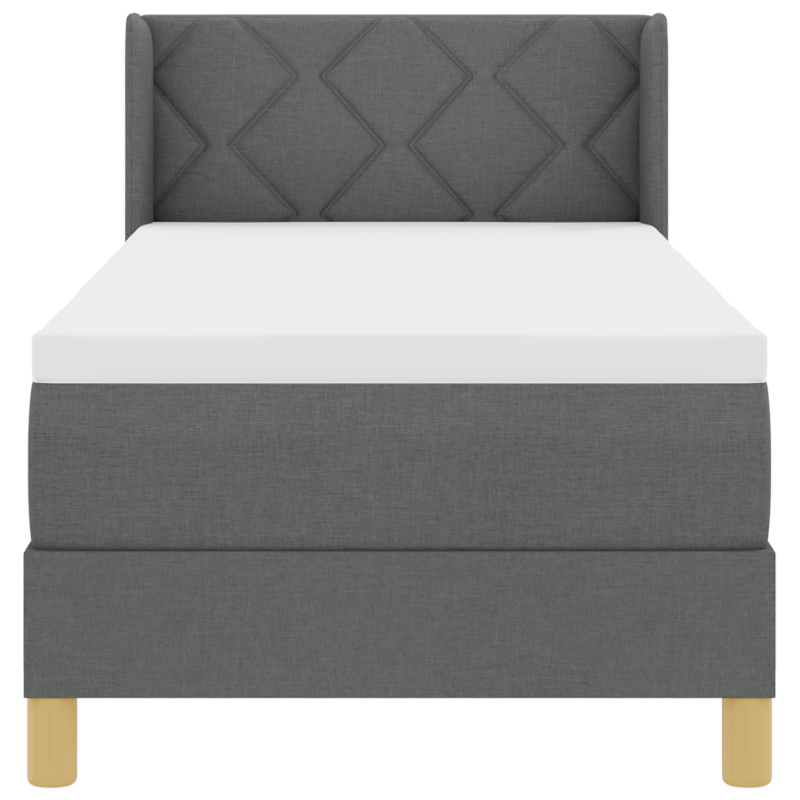 Boxspringbett mit Matratze Dunkelgrau 80x200 cm Stoff