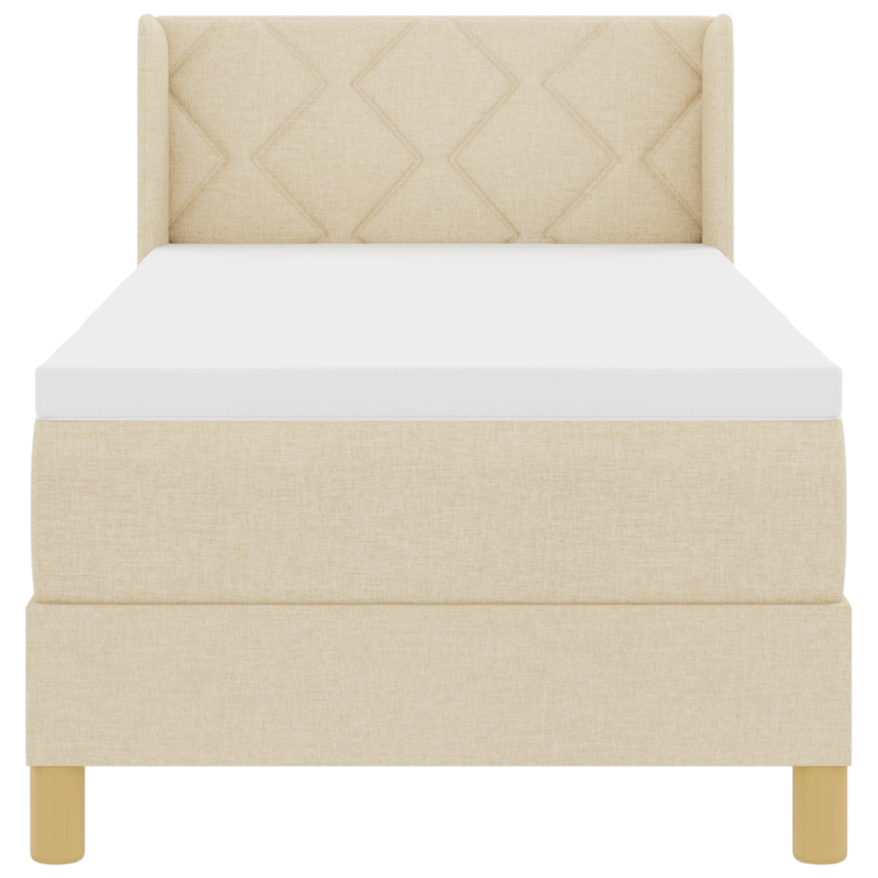 Boxspringbett mit Matratze Creme 80x200 cm Stoff