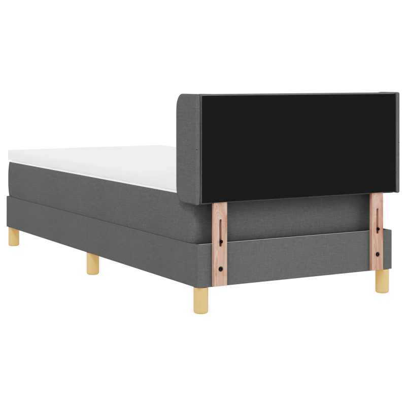 Boxspringbett mit Matratze Dunkelgrau 90x200 cm Stoff