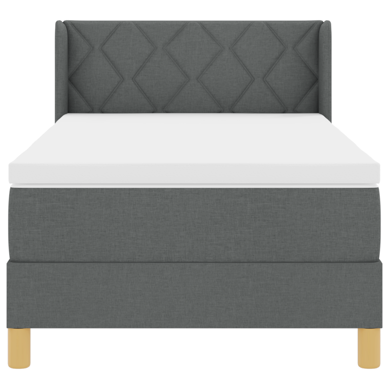 Boxspringbett mit Matratze Dunkelgrau 90x200 cm Stoff
