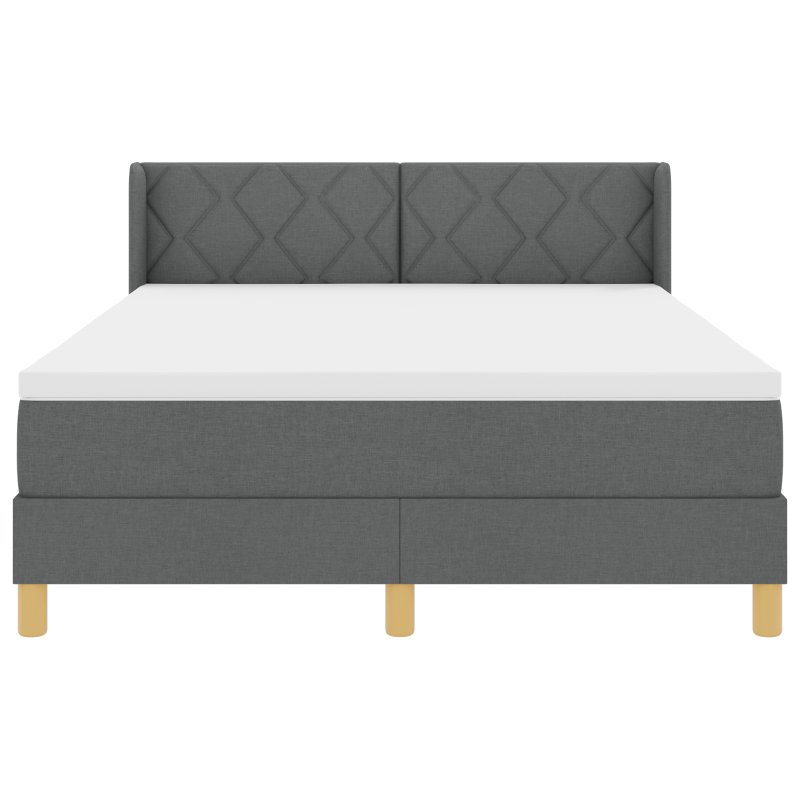 Boxspringbett mit Matratze Dunkelgrau 140x190 cm Stoff