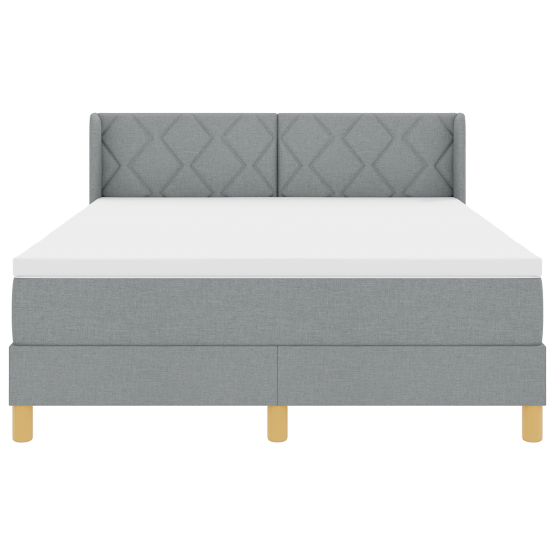 Boxspringbett mit Matratze Hellgrau 140x200 cm Stoff
