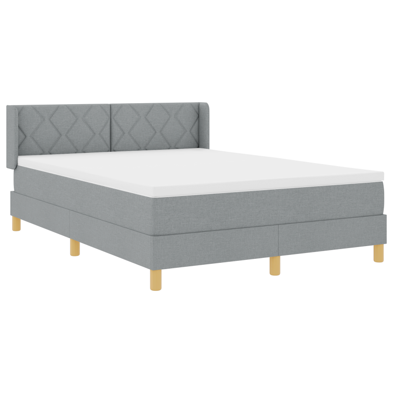 Boxspringbett mit Matratze Hellgrau 160x200 cm Stoff