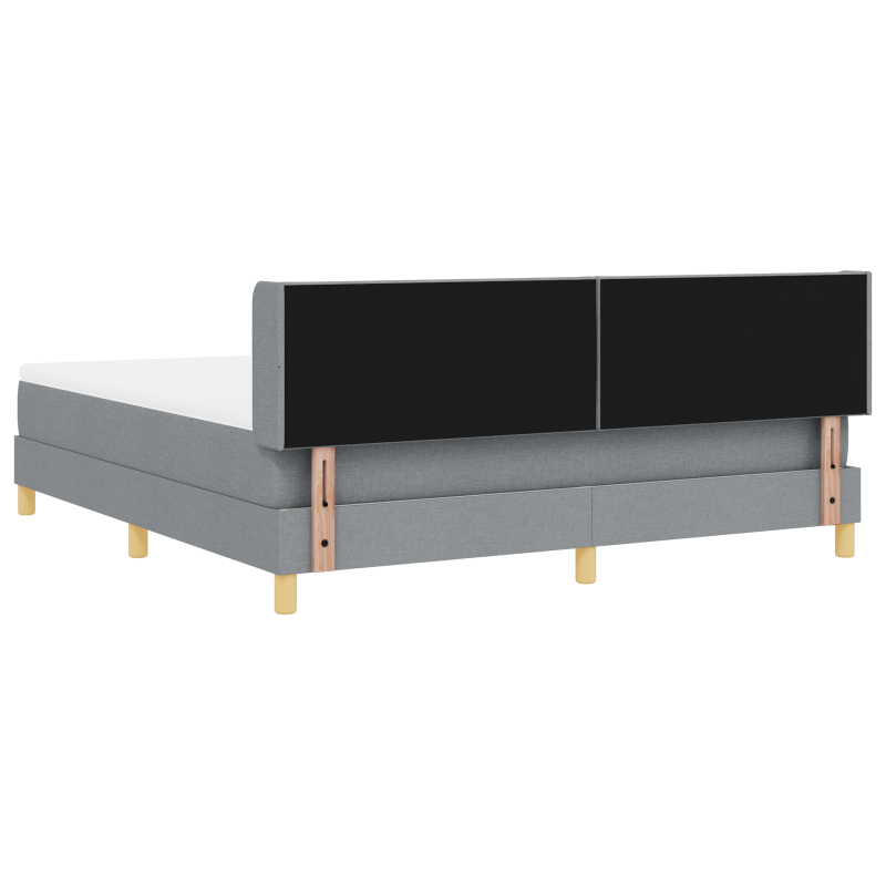 Boxspringbett mit Matratze Hellgrau 180x200 cm Stoff