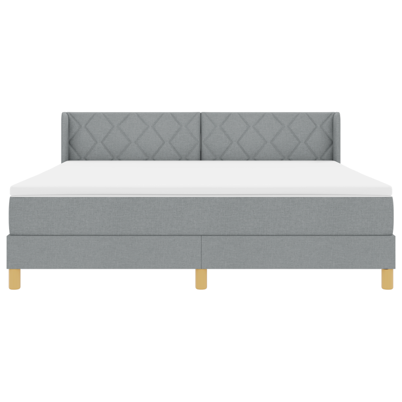 Boxspringbett mit Matratze Hellgrau 180x200 cm Stoff