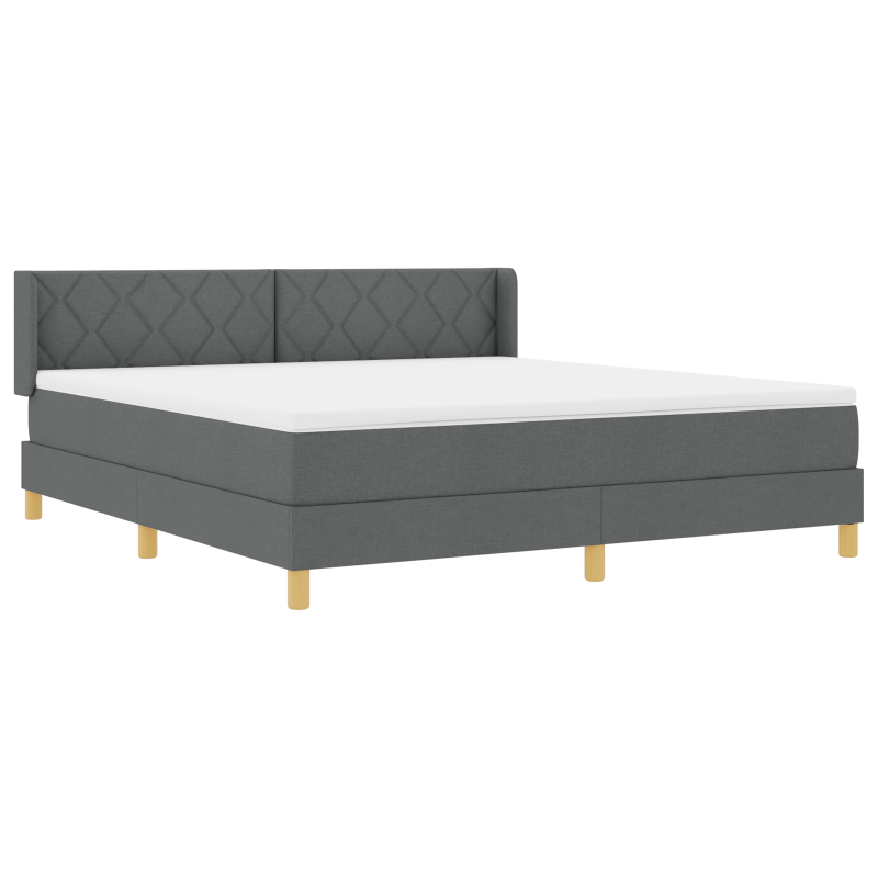 Boxspringbett Dunkelgrau mit Matratze 180x200 cm Stoff