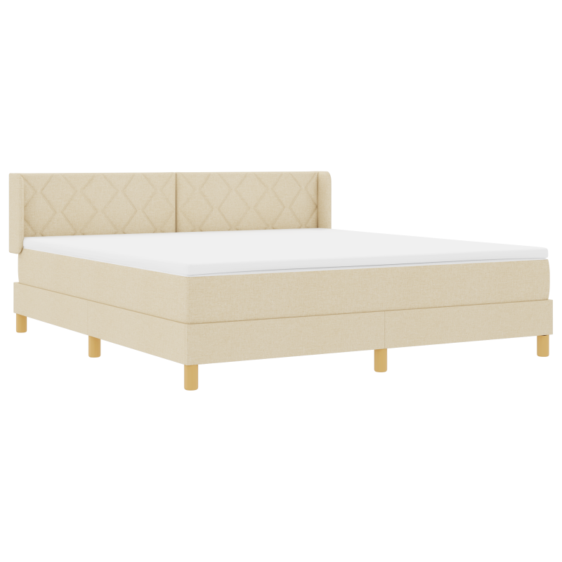 Boxspringbett mit Matratze Creme 180x200 cm Stoff