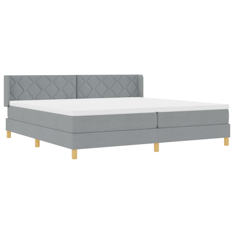 Boxspringbett mit Matratze Hellgrau 200x200 cm Stoff