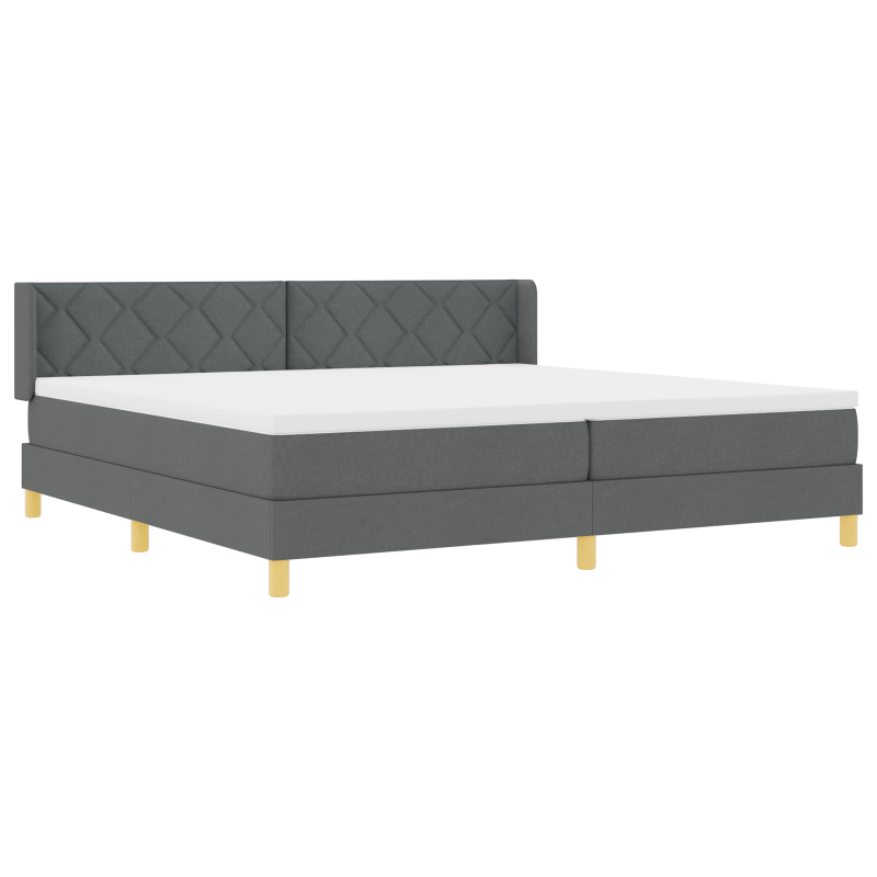Boxspringbett mit Matratze Dunkelgrau 200x200 cm Stoff